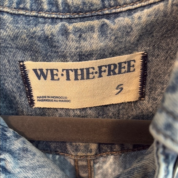 Free people Romper Blue Denim Shorts - Picture 3 of 3